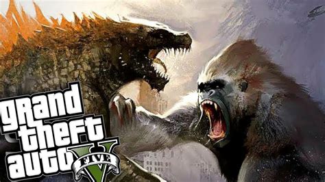 GTA 5 GODZILLA VS KING KONG In LOS SANTOS GTA V GAMEPLAY YouTube