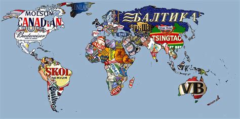 Mapa De Cervezas Del Mundo Beer Map Beers Of The World Most Popular