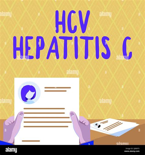 Leyenda Conceptual VHC Hepatitis C Palabra Escrita Sobre La Enfermedad