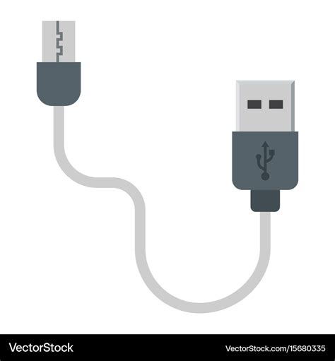 Usb Cable Flat Icon Connector And Charger Vector Image