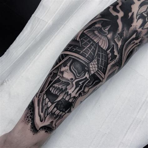 Black and Grey Skull Tattoos - Cloak and Dagger Tattoo London