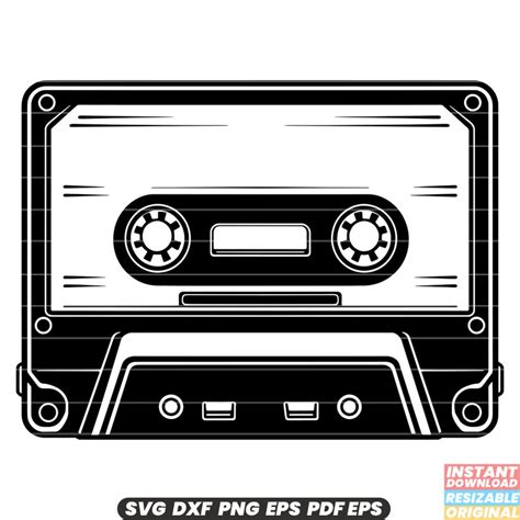 Cassette SVG Cassette DXF Cassette PNG Retro Music Tape Etsy