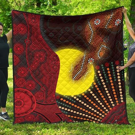 AIO Pride Aboriginal Premium Quilt Indigenous Snake Sun Dot Painting