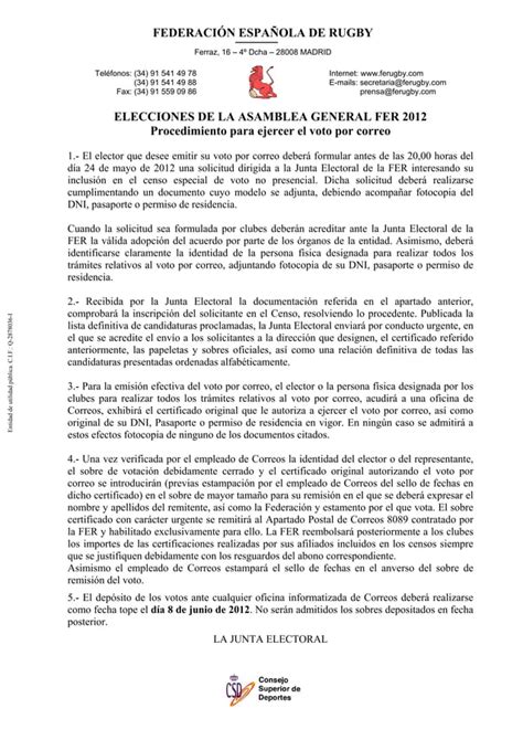 Información para ejercer voto por correo PDF