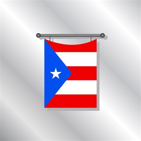 Ilustración De La Plantilla De La Bandera De Puerto Rico Vector Premium