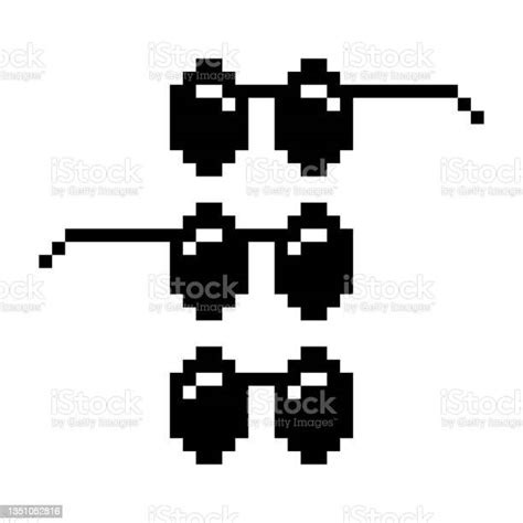 Glasses Icon Black Pixel Silhouette Vector Flat Graphic Illustration The Isolated Object On A