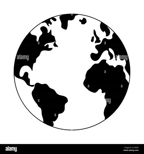 Dibujo de globo terráqueo del mapa del mundo ilustración vectorial