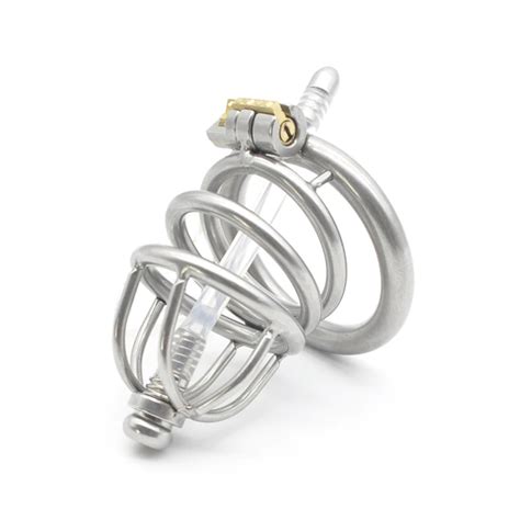 Stainless Steel CB6000s Cock Cage Male Chastity Device With Urethral