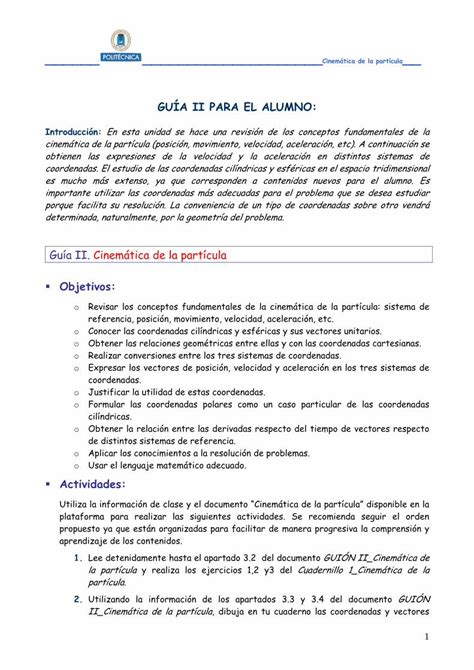 Pdf Cinem Tica De La Part Cula Ocw Upmocw Upm Es Ingenieria