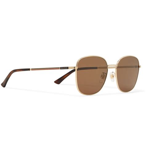 Gucci Square Frame Gold Tone Sunglasses Gold Gucci