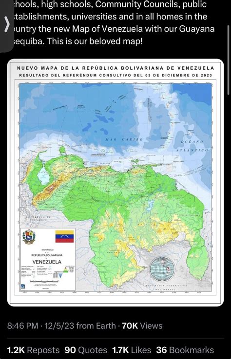 New map of Venezuela according to Maduro : r/Guyana