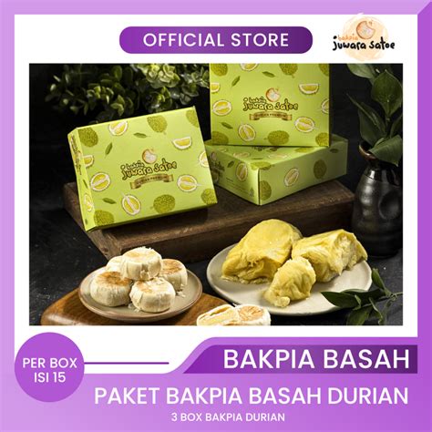 Jual BAKPIA JUWARA SATOE 3 Box Paket Bakpia Basah Durian Oleh