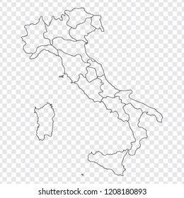 Blank Map Italy High Quality Map Stock Vector (Royalty Free) 1208180893 ...