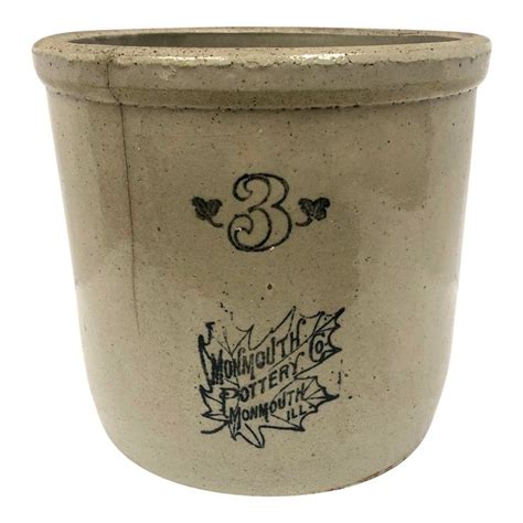 Late 1800s Monmouth Pottery Stoneware Crock In 2022 Stoneware Crock