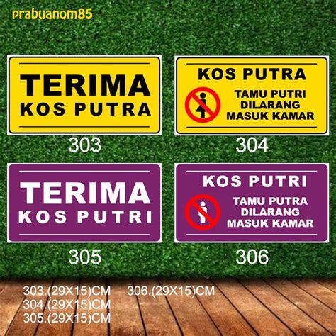 Jual Stiker Kos Terima Kos Putra Terima Kos Putri Gembok Tamu