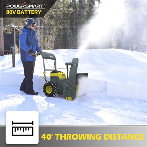 Review Powersmart 24 Inch Cordless Snow Blower 2 Stage Self Propelled With 80v 6 0ah Lithium