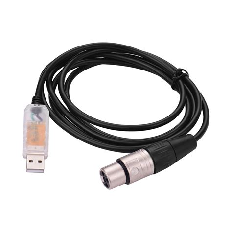 RS485 DMX512 Converter Cable USB To 3Pin XLR Female Interface Computer