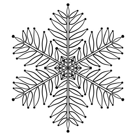 Snowflake Doodle Graphic Hand Drawn Set Black On White Stock