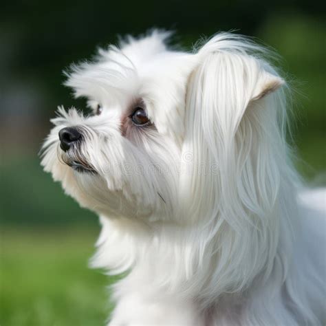 Profile Portrait Of A Purebred Maltese Dog In The Nature Maltese Dog