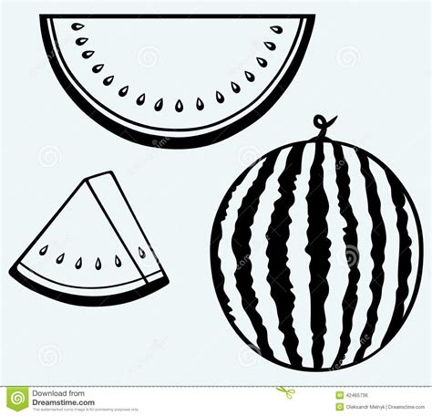 Sliced Ripe Watermelon Stock Vector Illustration Of Pattern