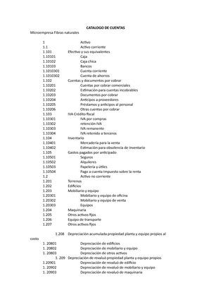 Catalago DE Cuentas Resumen Contabilidad General REGLAS CATALOGO DE