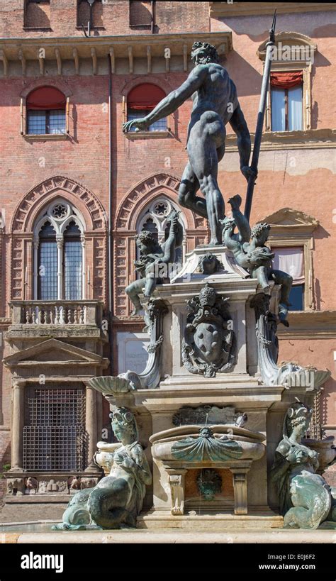 Bologna Fontana Di Nettuno Or Neptune Fountain On Piazza Maggiore