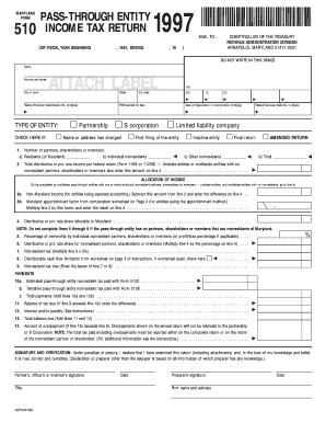 Fillable Online Pass Through Entity Income Tax Return Comptroller Of