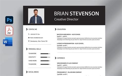 Resume Creative CV Template #307342 - TemplateMonster