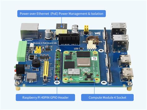 Raspberry Pi Compute Module 4 Io Board With Poe Feature Type B For