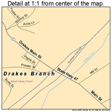 Drakes Branch Virginia Street Map 5123376