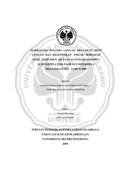 Sumbangan Panjang Lengan Kekuatan Otot Lengan Dan Kelentukan Togok