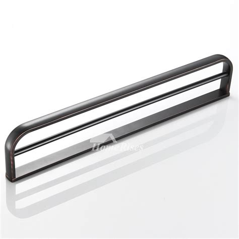 Inch Wall Mount Double Towel Bar Bathroom Black Towel Rack Brass Oil