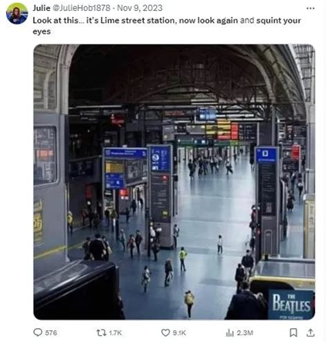 Iconic Musician Image Hidden In Train Station Photo Creates Bizarre