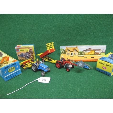 Three Corgi Agricultural Models To Comprise Ford Tractor With