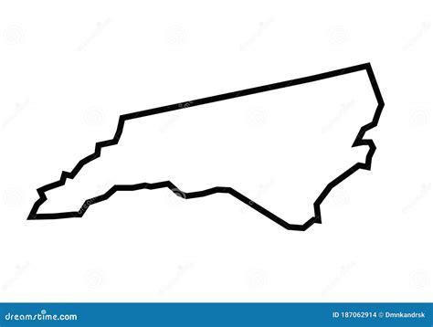 North Carolina Outline Map Stock Vector Illustration Of Border 187062914