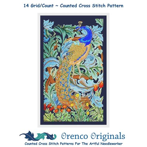 Peacock By Arts And Crafts Movement Founder William Morris Counted