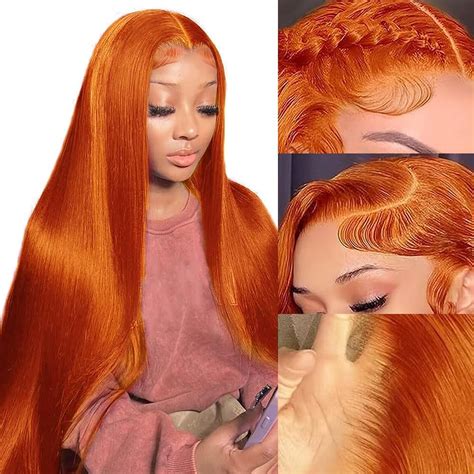 Amazon Indono Ginger Lace Front Short Wigs Human Hair Straight