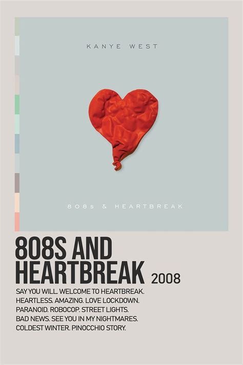 808S HEARTBREAK Kanye West Album Cover Poster, 55% OFF