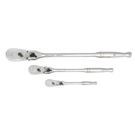 Gearwrench 81276t 14 38 And 12 Drive 90 Tooth Locking Flex Head Teardrop Ratchet Set 3