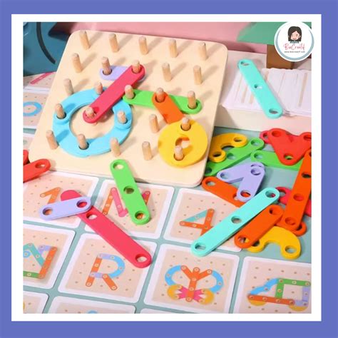 Creative Wooden Letter Number Construction Puzzle Educational Blocks