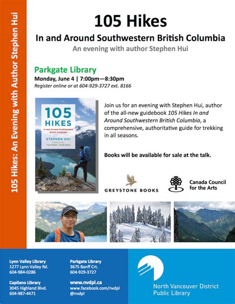 Event: 105 Hikes at North Vancouver’s Parkgate Library – 105 Hikes ...