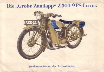 Motor lit de Zündapp Z 300 Prospekt 1929 30