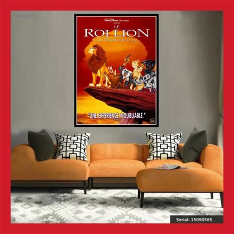 TOILE AFFICHE CINEMA Sortie Film Dessin Animé 1994 Poster Photo Le Roi