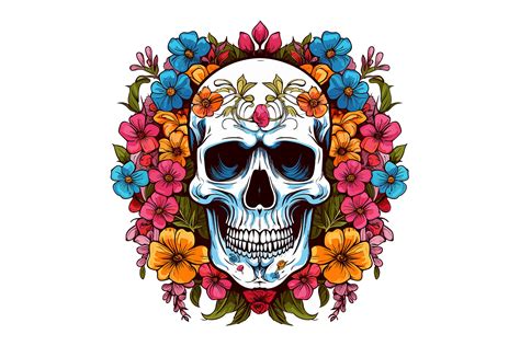 Skull and Flower Clipart Graphic by Illustrately · Creative Fabrica