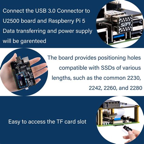 52Pi M.2 NVMe SSD Plus 2.5G Ethernet Adapter for Raspberry Pi 5, W01 U ...