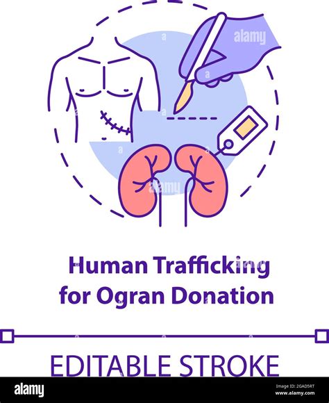 Human Trafficking For Organ Donation Concept Icon Illegal