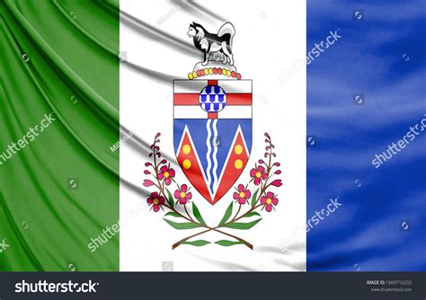 Realistic Flag Yukon On Wavy Surface Stock Photo 1669716202 Shutterstock