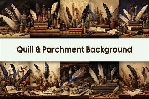 Quill & Parchment Background Graphic by Pamilah · Creative Fabrica