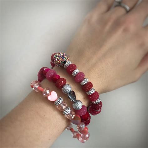 Handmade Valentines Day And Spring Beaded Bracelets In Beaded