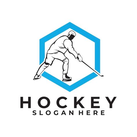 Silueta De Dise O De Vector De Logotipo De Hockey Vector Premium